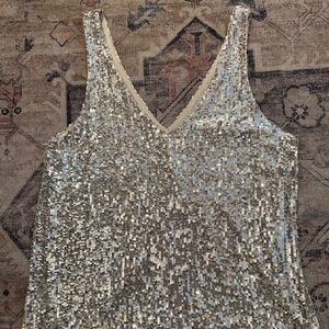 Gold Sequin Cami tank top xs